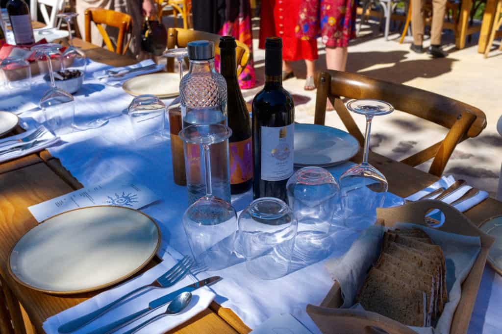 Weddings at Karimalis Winery Ikaria - image of table