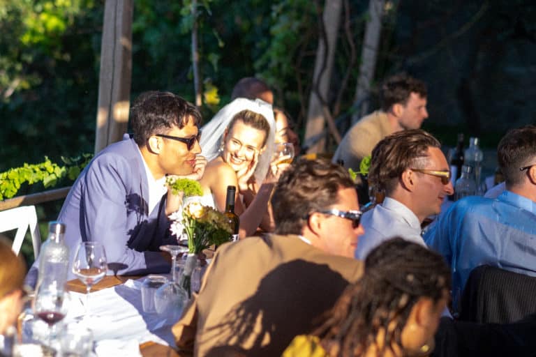 Weddings at Karimalis Winery Ikaria - image of Bride & Groom during speeches