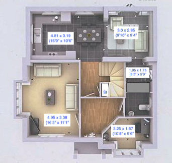 Houses for sale in Dorset - Image of ground floor plan.