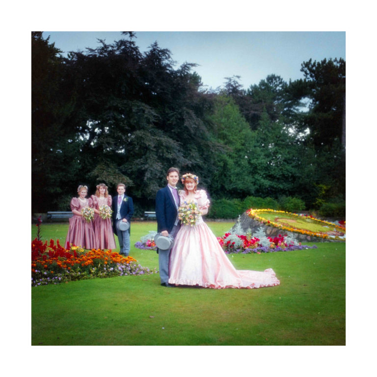 Dorset Wedding Photographer – Image of Bride and Groom in gardens_2